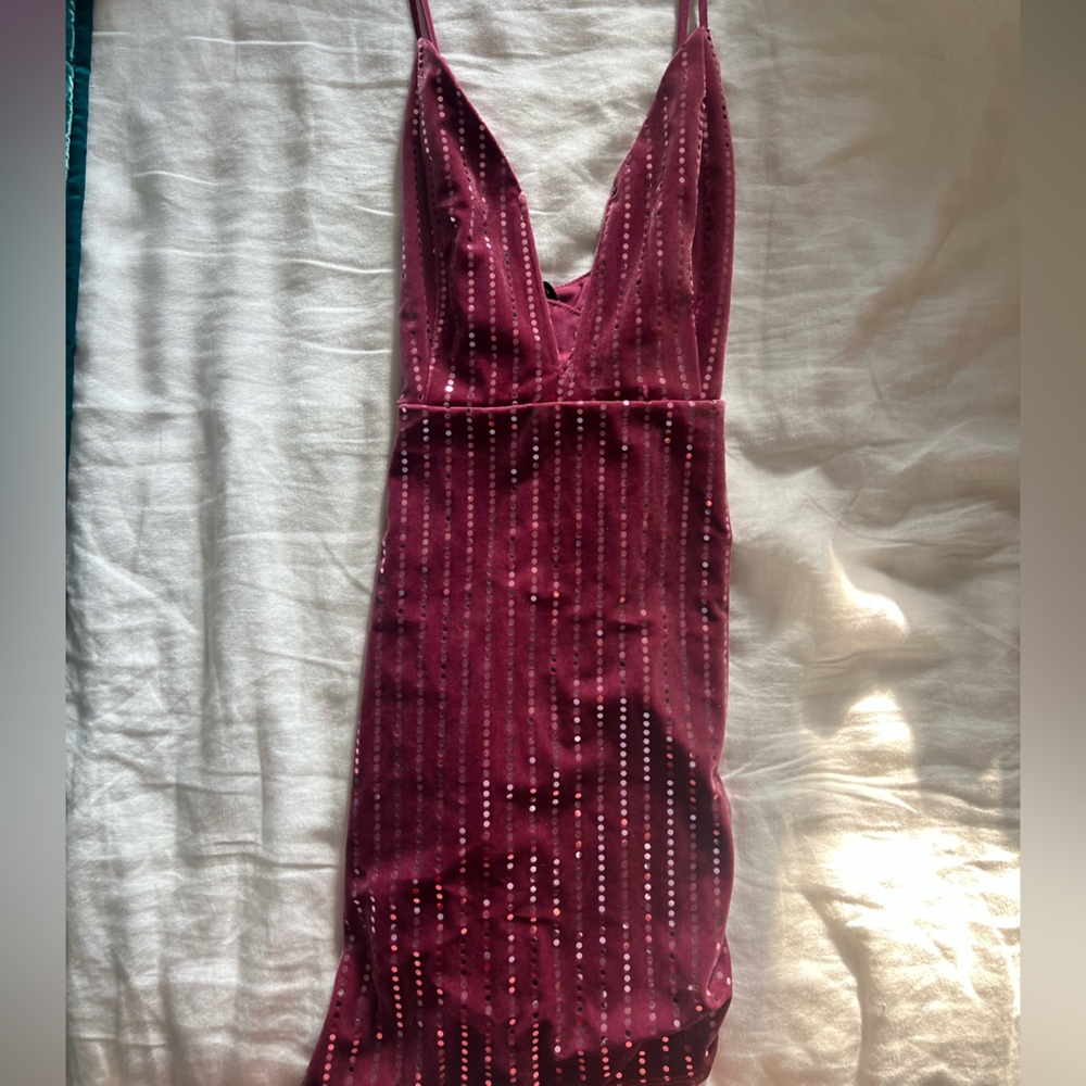 Sparkly pink mini dress